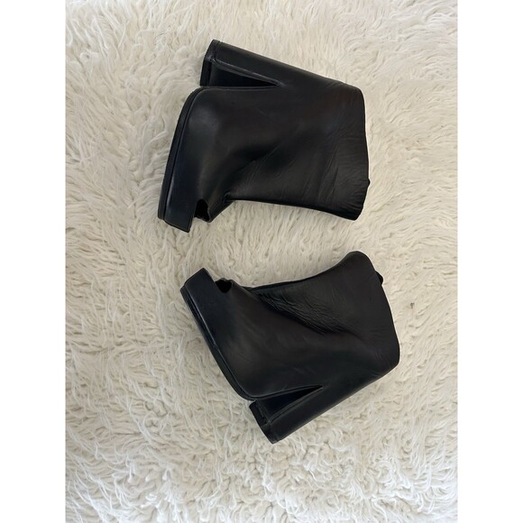 BALENCIAGA Women’s Size Size 6 (36) Black leather platform Mules Peep Toe Chunky - Picture 16 of 16
